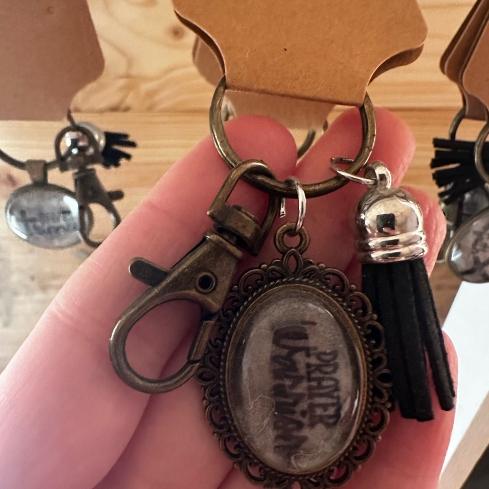 Vintage Style Keychain with Black Tassel
